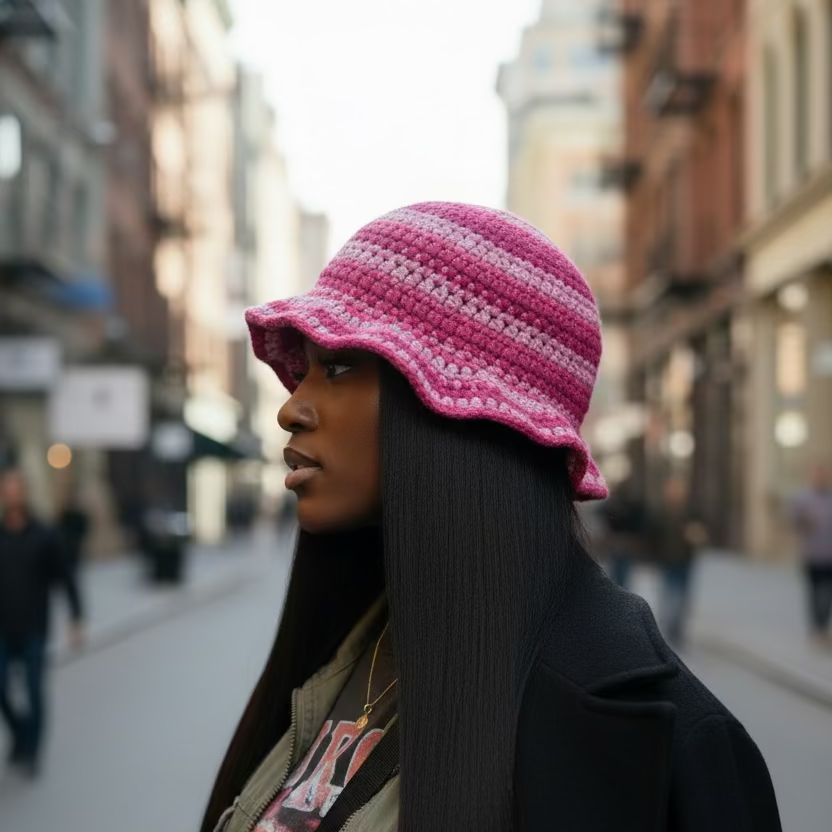 Crochet Hat - PINK HOUR